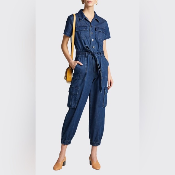 Alice + Olivia Denim Cargo Jumpsuit - Picture 1 of 6
